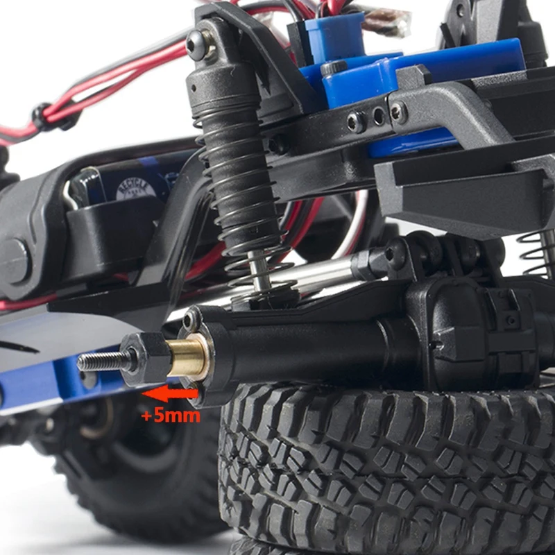 Eje de transmisión de eje delantero y trasero de acero ensanchado, piezas extendidas de 5Mm para TRX4M 1/18 coche trepador de control remoto, actualización plateada