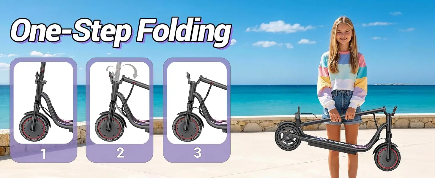 Electric Scooters for Adults Teens, 350W Motor, 8.5'' Solid Tires, 37V 7.8AH Battery,21Miles Max Range, Front Suspension,APP Control for Commuting