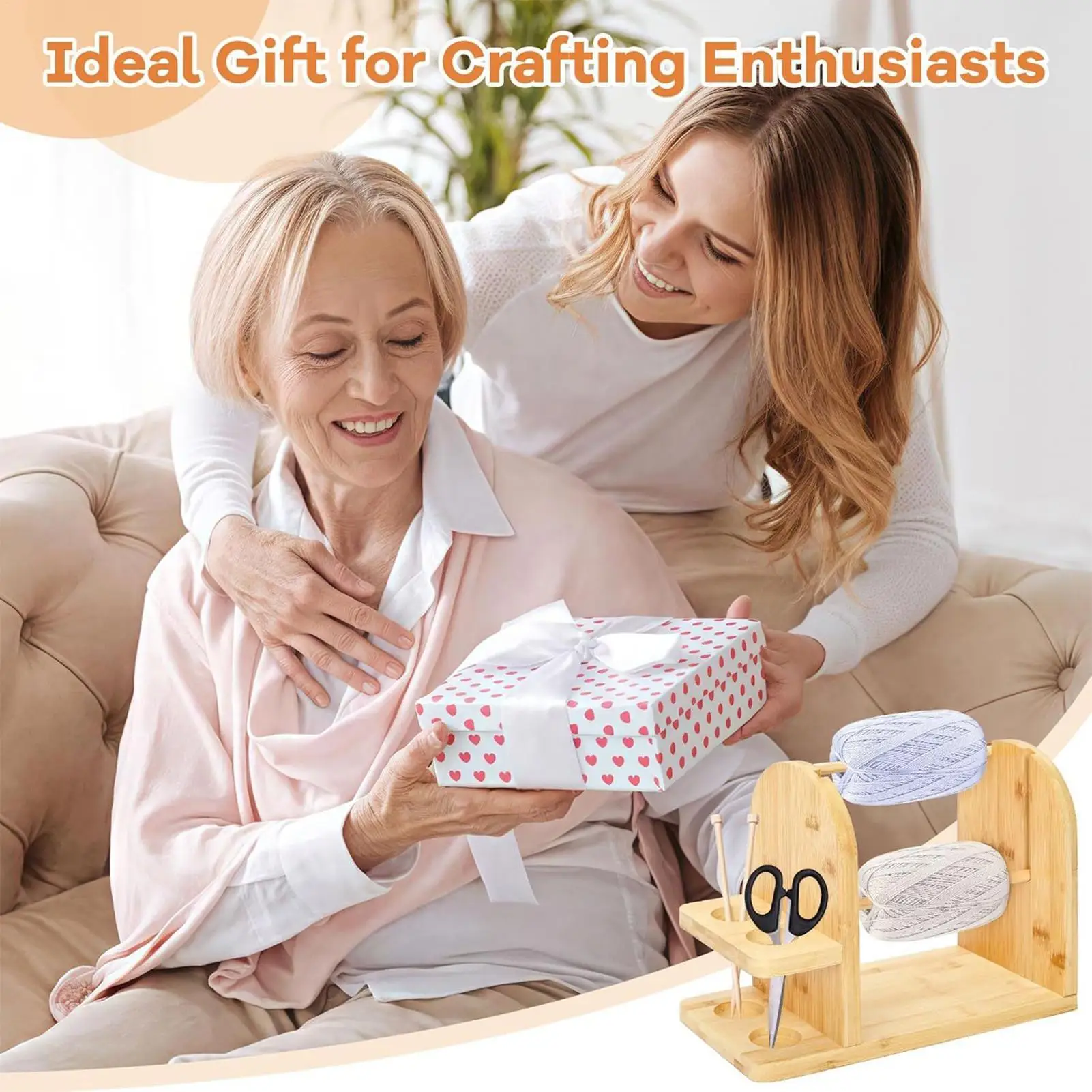 

Crochet Yarn Holder Smooth Rotating Spinner Tool Yarn Spinner Holder For Family Lovers Enthusiast Beginner Adults Men Women Home