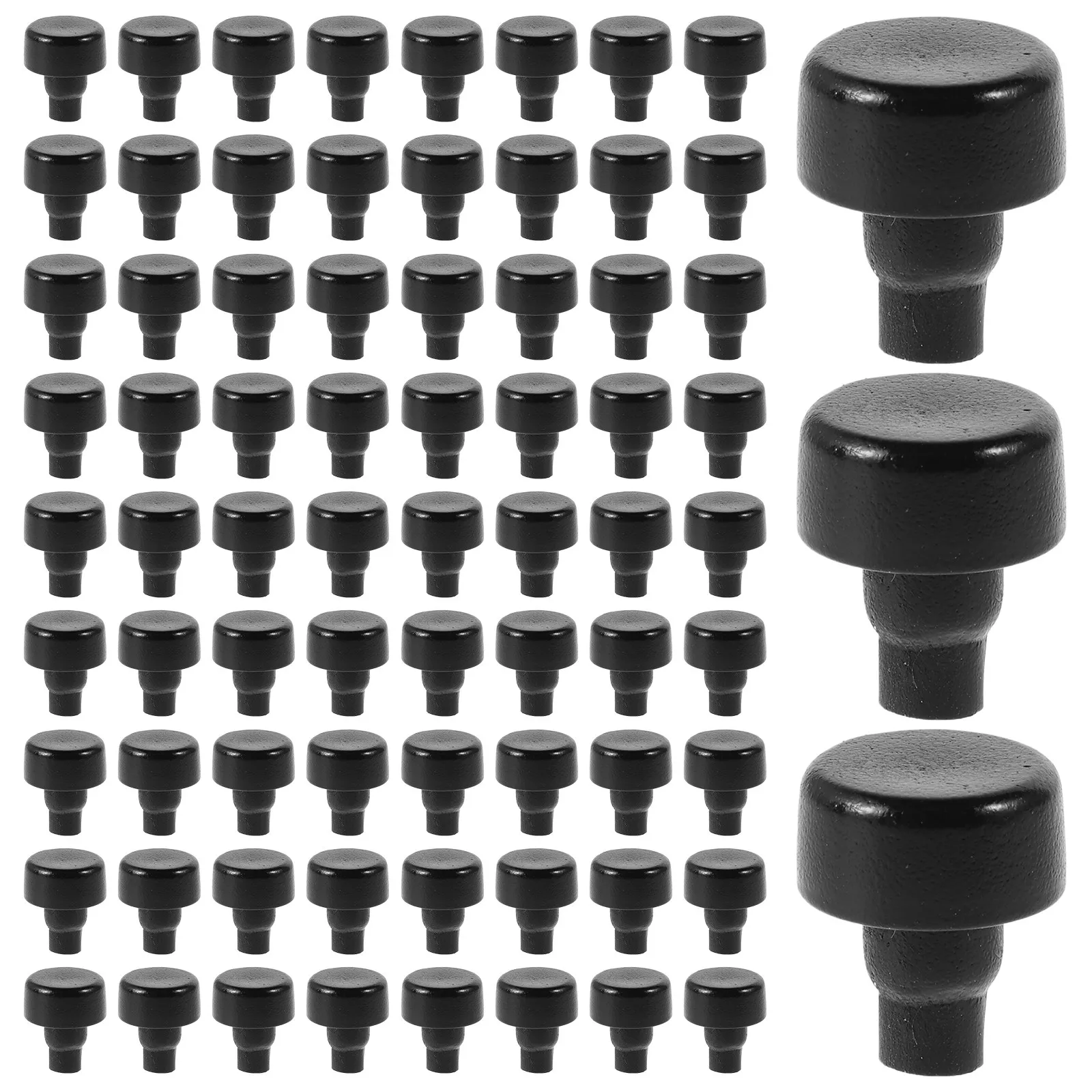 

100pcs Slow Cooker Accessories Black Plastic Feet Replacement Non-Slip Heat Resistant Quiet Shock Absorbing Appliance Legs