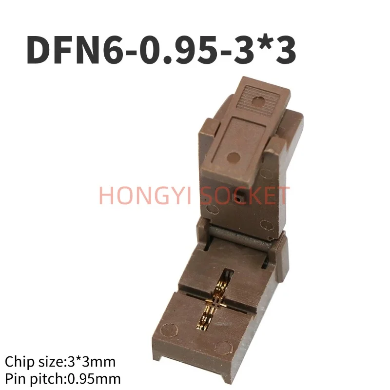 DFN6 6pin ICsocket pitch0.95 ICsize3 * 3 Teste de sonda de mola/burn/soquete de programa banhado a ouro de alta temperatura HAST 30V 50mΩ assento de teste