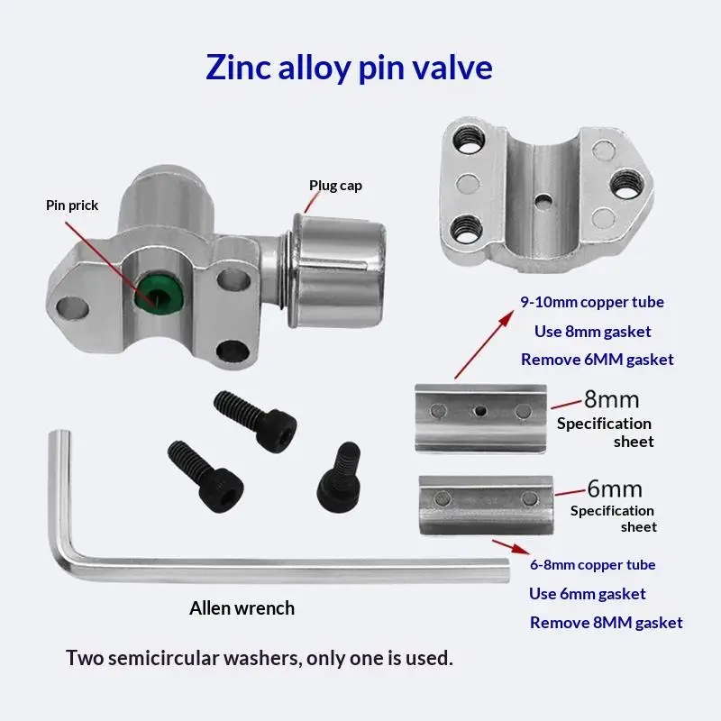 Durable Zinc Alloy Piercing Valve Kit for 6-10mm Copper Tube Easy AC Refrigeration System Maintenance