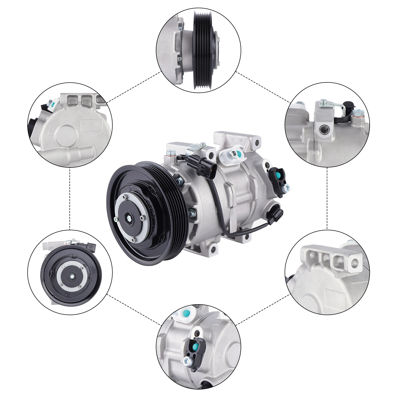 Sprężarka klimatyzacji ze sprzęgłem Pasuje do 12-16 Hyundai Accent 1.6L 12-15 KIA Rio 1.6L