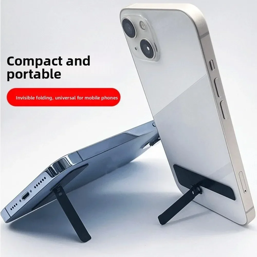 Creative Adhesive Phone Holder Ultra-thin Folding Portable Phone Stand Removable Invisible Back Sticker Phone Mount Car
