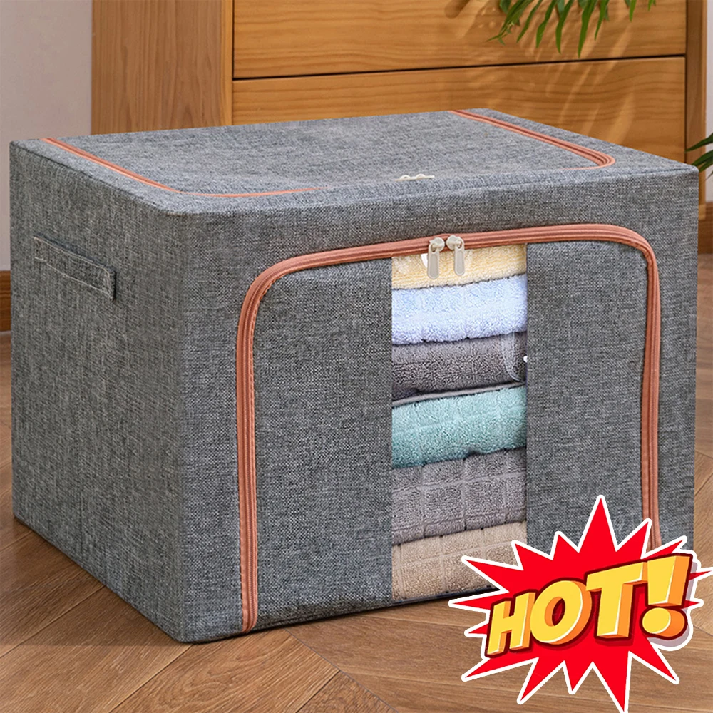 Large Quilt Storage Bag Foldable Storage Organizers Clothes Blanket Organizer Box Dust-proof Wardrobe Clothes Cabinet Organizer