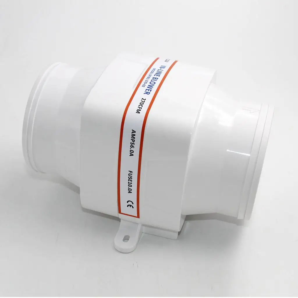 High Flow 270 CFM Inline Bilge Blower 12V 4 Inch Vent Fan Low Amp Draw for Marine Bilge Engine Bay Hot Air Exhaust