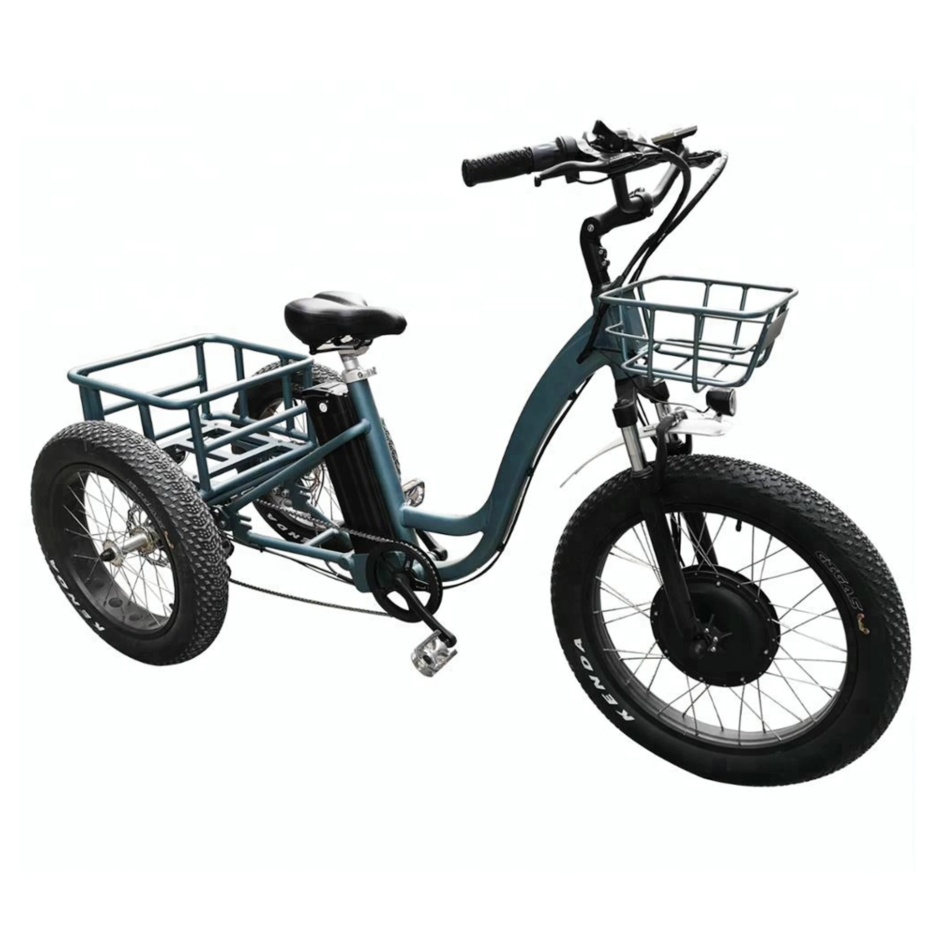 BRChina 3 Wheel Cargo Ebike E Trike Mechanical Disc Brake 3 Wheel Electric Cargo Tricycle For Adults