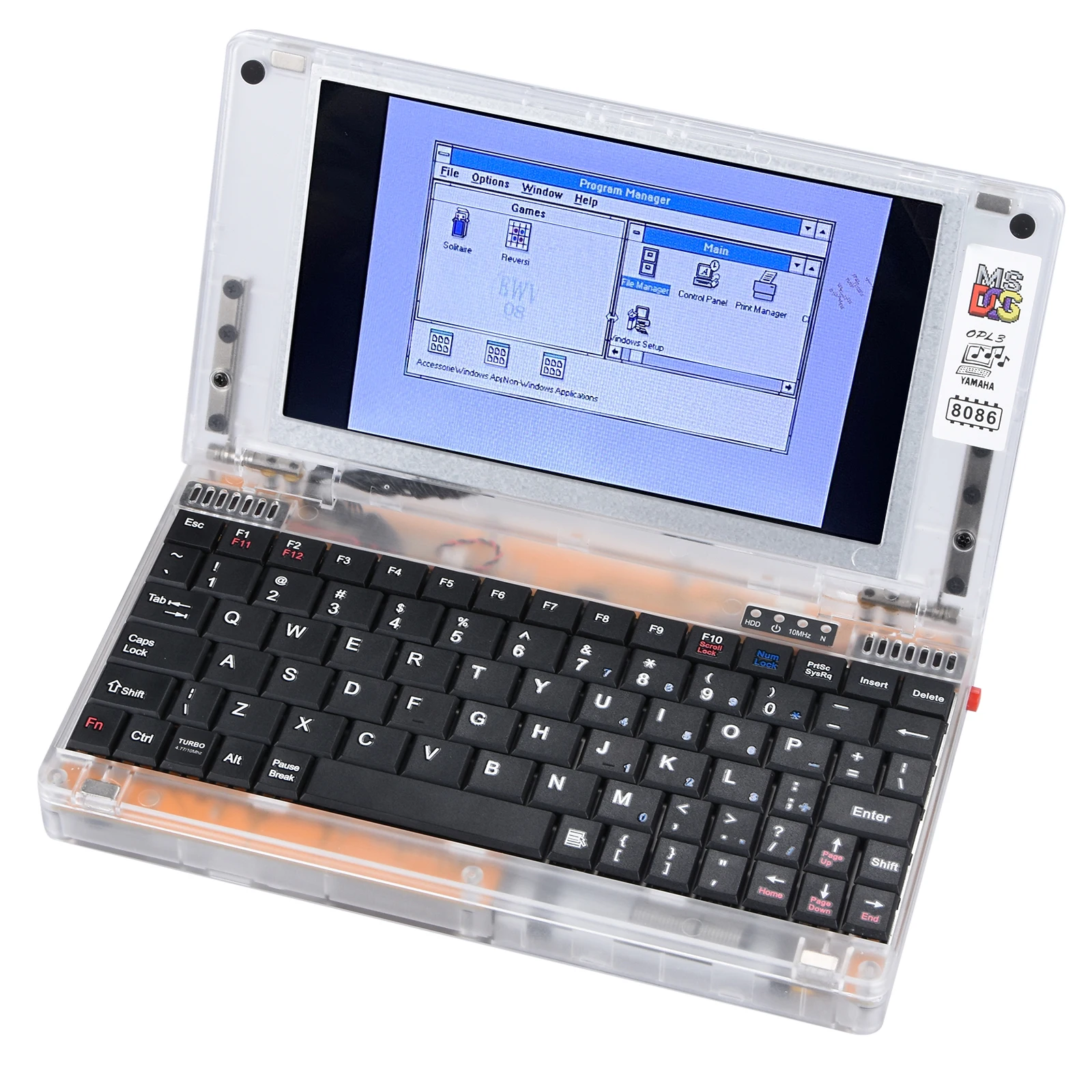 Computador de Bolso Portátil Notebook Compatível Placa Gráfica Vga Compatível Cpu 640kb Ram 8086 dos Win Ver 3.0 Lenovo pc Retro