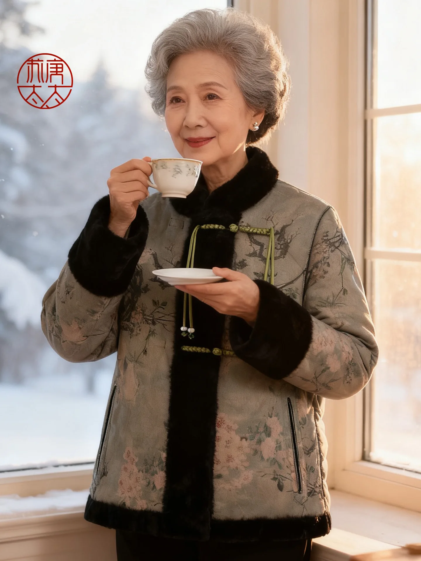 Thiened Double-Sided Wear Fem Leather Fur Inteated Coat Chinese Sle Middle-Aged And ly Winter Outerwear