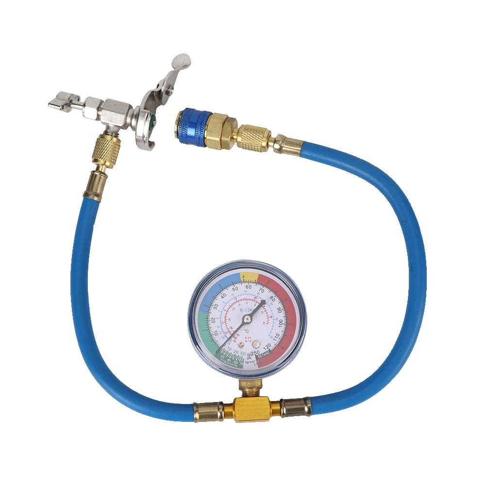 A/C R134A Kältemittel Gas Aufladen Kit Auto Klimaanlage Gas Nachfüllen Kälte Werkzeug Lade Rohr Aufladen Schlauch und Manometer