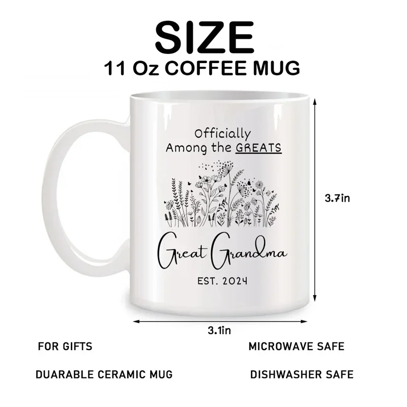 Great Grandma Mug 2024 Mugs For New Great Grandma To Be Great Grandparents Gifts Novelty Coffee Ceramic Tea Cups White 11 oz