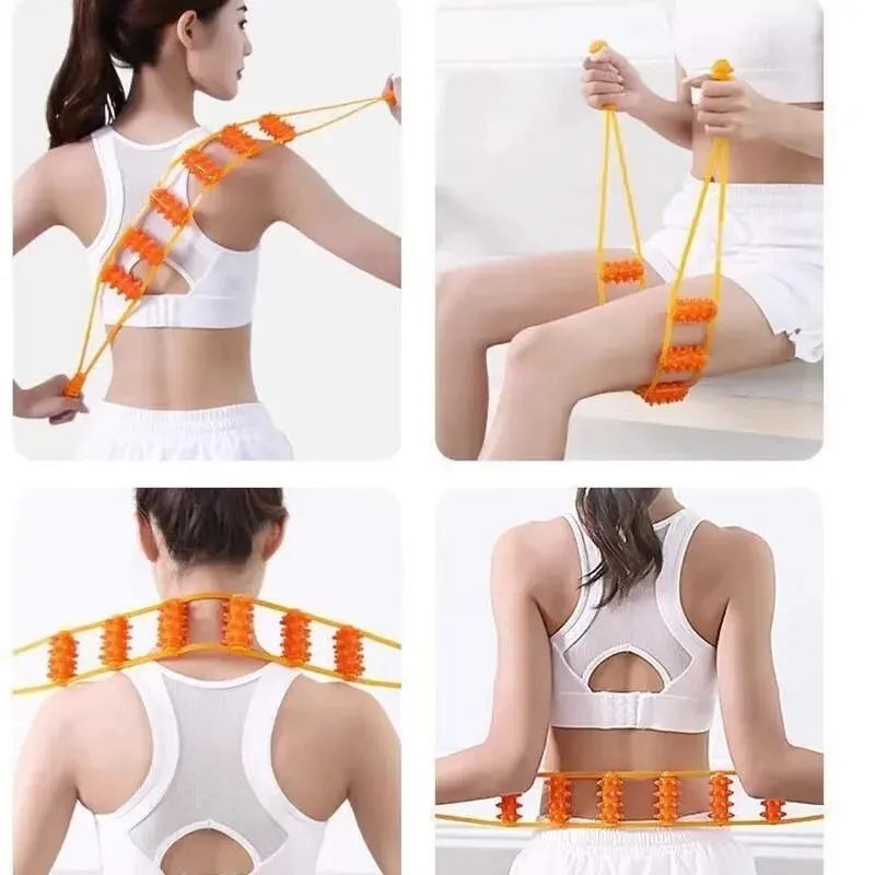 Back Massager Rollers Rope For Back and Neck Manual Massage With Muscle Recovery Massage Tools Relaxation Relief Stress