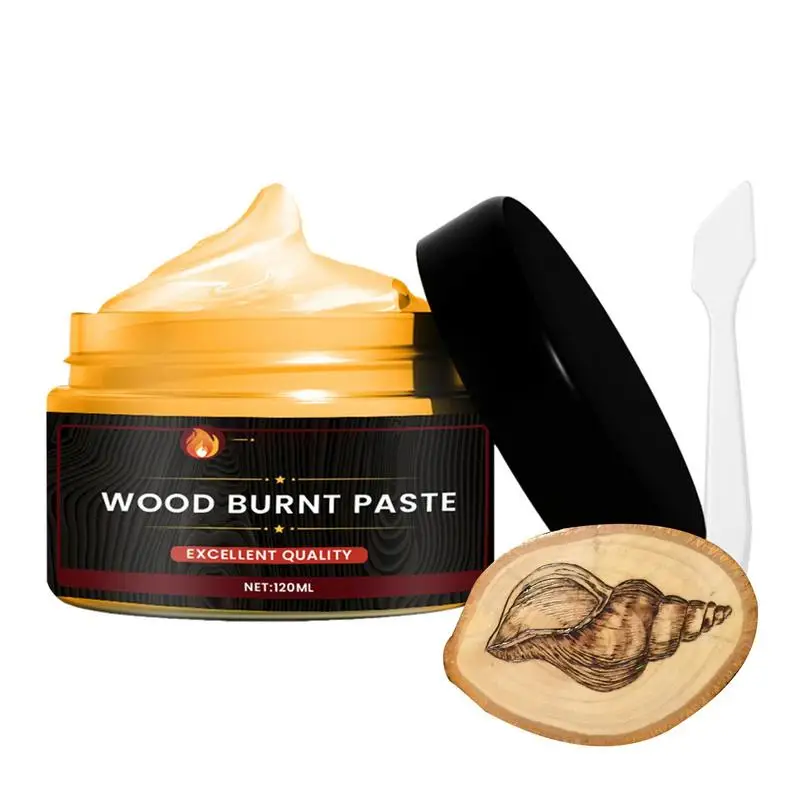 Wood Burning Gel Easy to Apply Burn Paste for Wood Craft Combustion Gel DIY Pyrography Accessories for Paper Leather Wood Cloth