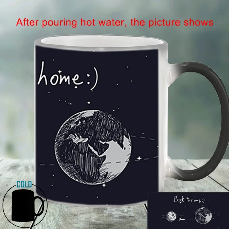 Creative Space Plane Magic Mug BSKT-224 Thermosensitive Cup Cups and Mugs Drinkware Porcelain Mugs Free Shipping Coffee Ceramic