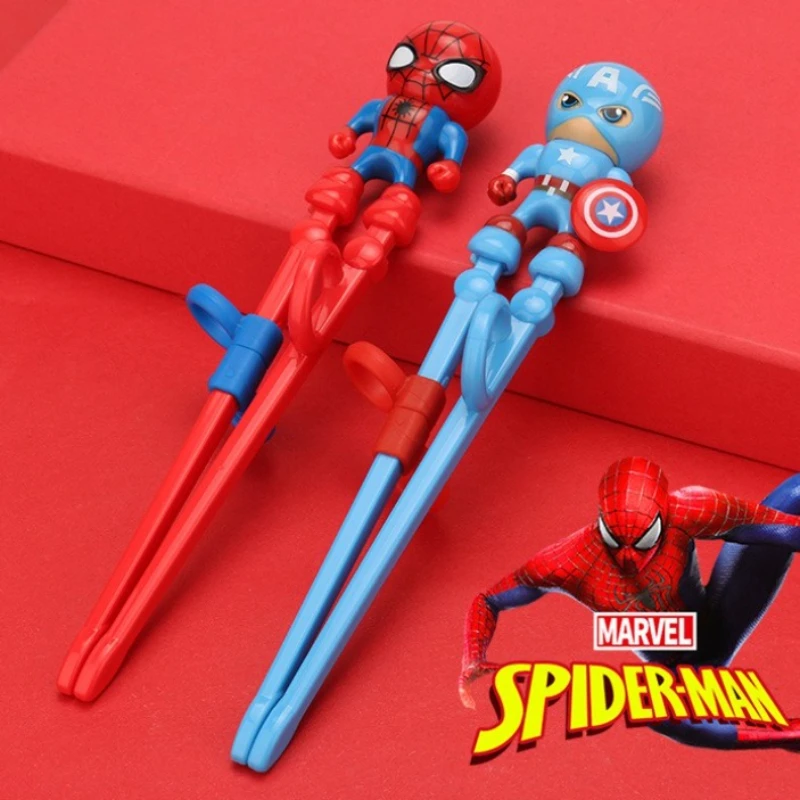 

Cool Anime Marvel Spider-Man Children Training Chopsticks Kids Correct Posture Chopsticks Portable Cutlery Gifts