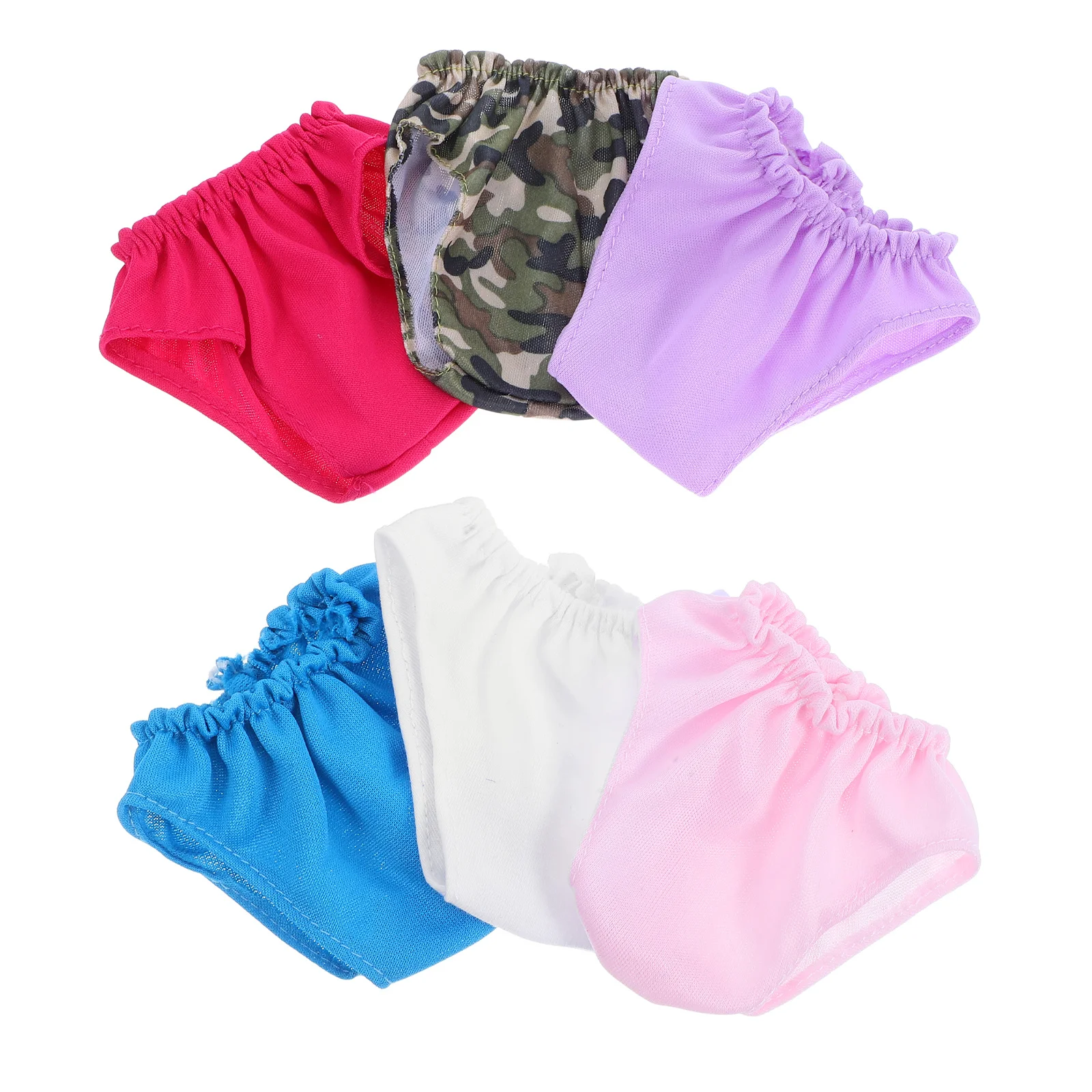 

6Pcs Baby Underpants Mini Size for 18 Inch Girl Reusable Cloth Diapers Dress Up Dollhouse Accessories Mini Clothes
