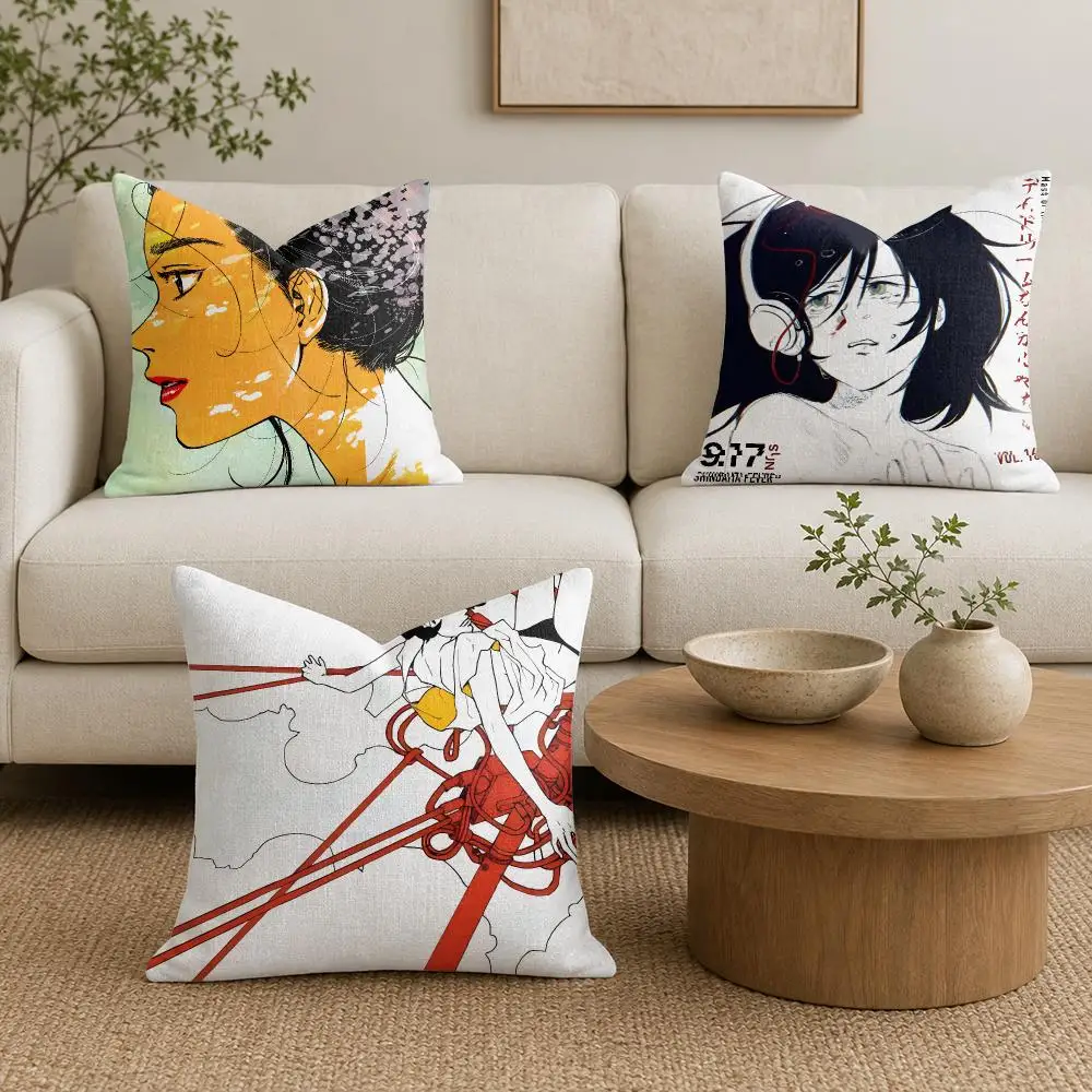 S-Shindaita F-Fever Cushion Cover Plush Fabric Soft Double-Sided Printed Sofa Warm Winter Home Gift Pillow Cover