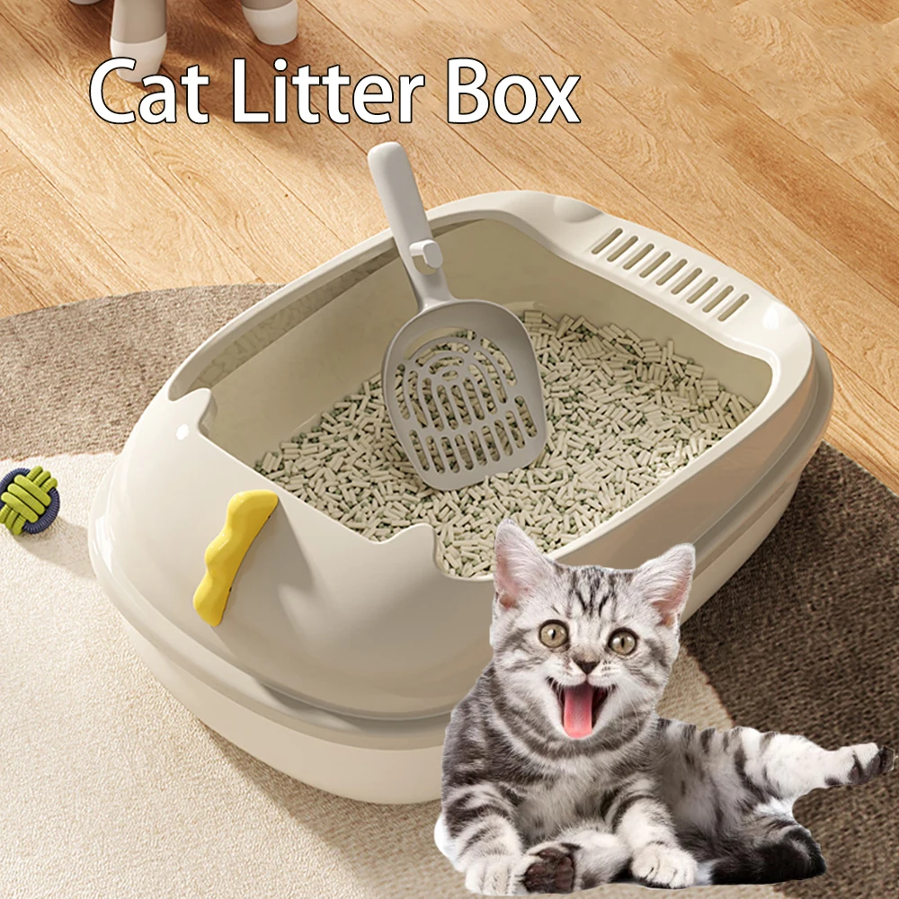 

Cat Litter Box Bedpan Semi Closed Splash Proof Cat Litter Box Small Pet Products For Cats Medium Large Cats Small Pet Toilet