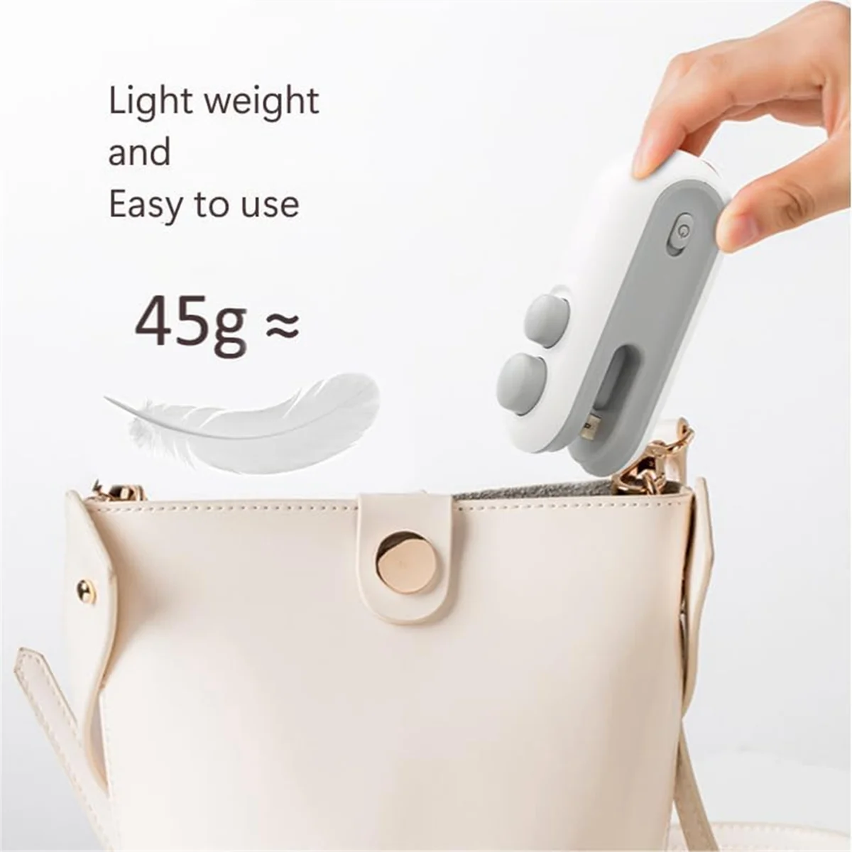 Rechargeable Mini Bag Sealer, 2-In-1 Heat Sealer with Cutter for Chip Bags, Portable Resealer Machine for Plastic Bags