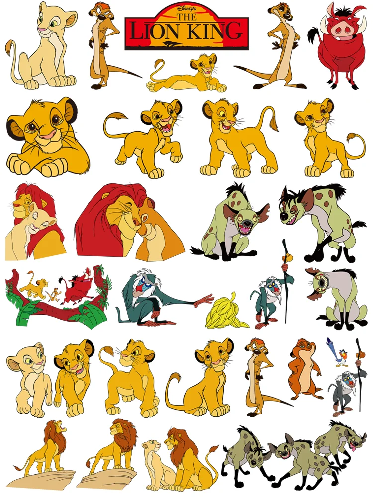 Disney THE LION KING cartoon Patches for clothes thermo-stickers for children Ironing applications