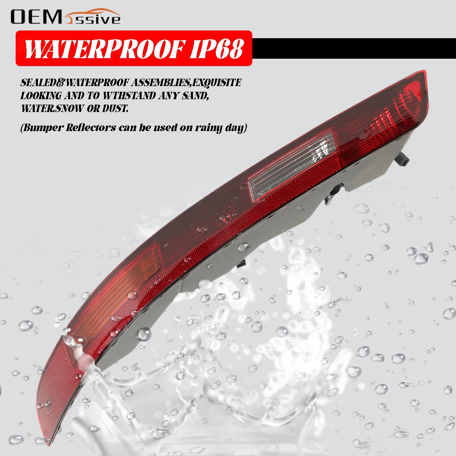 

Red Left Side Rear Bumper Reflectors Light Lower Rear Tail Brake Light 8U0945095B Replacement for Audi Q3 2015-2018 With Bulbs