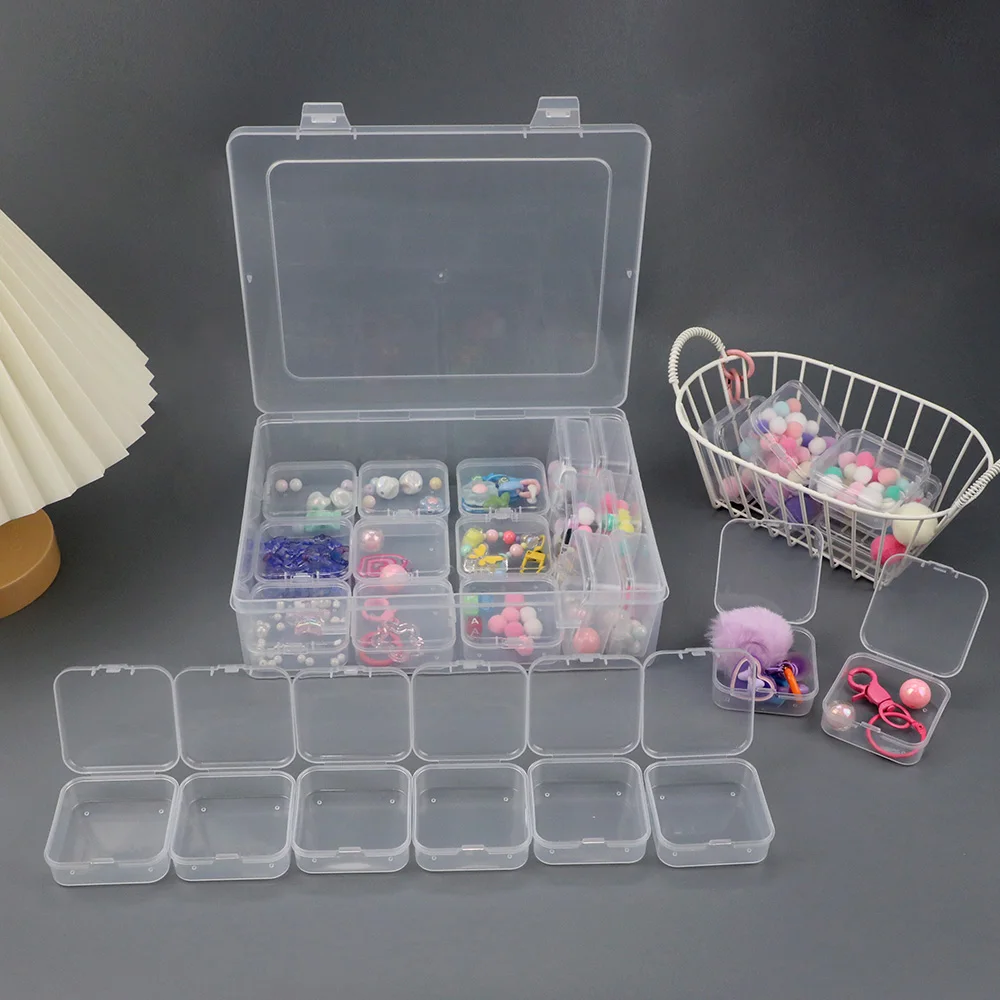 Bead Organizer Box Small Clear Plastic Bead Storage Containers With Hinged Lid For Storage Of Small Items Crafts Jewelry