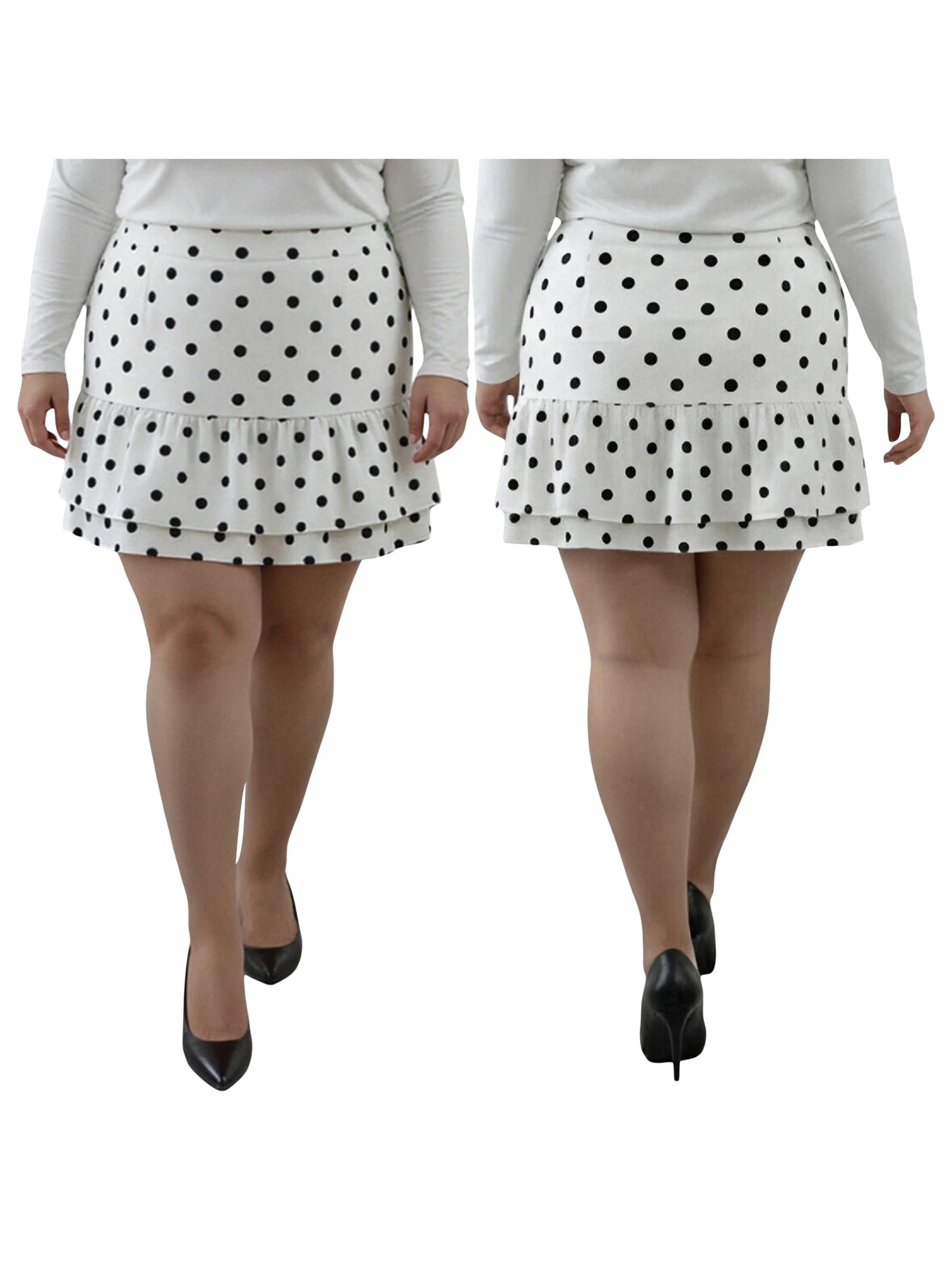 Saia midi elegante com estampa floral, cintura alta lisonjeira e bainha fluida com babados, perfeita para a moda primavera verão