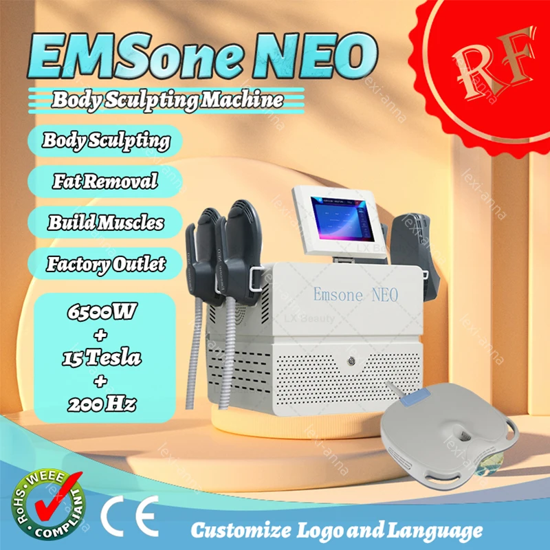 Newest Weight lose EMS Emsone NEO RF 6500W build muscle 15 Tesla  200HZ Muscle-stimulating Body Slimming Body Shaping Machine