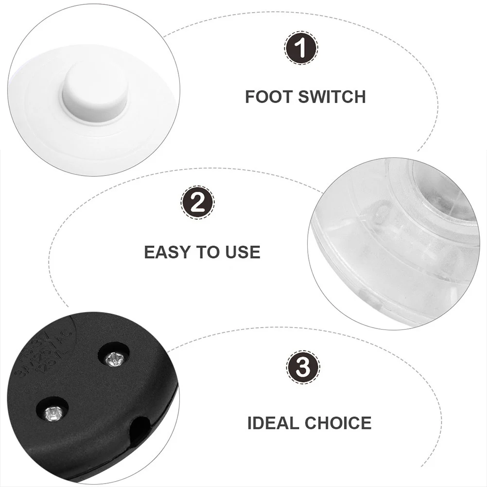 

6pcs Foot Switch for Floor Lamp Desk Lamp Round Pedal Switch PP Material Hands Free Operation Lighting Accessories