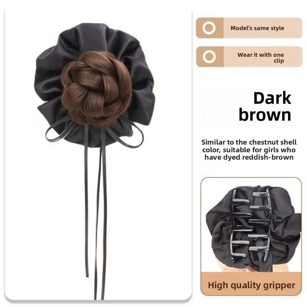 Nuevo moño de pelo sintético, Clip de garra, cinta, peluca con lazo, banda de goma, banda para el pelo, moño esponjoso, peluca con cabeza, accesorios para el cabello