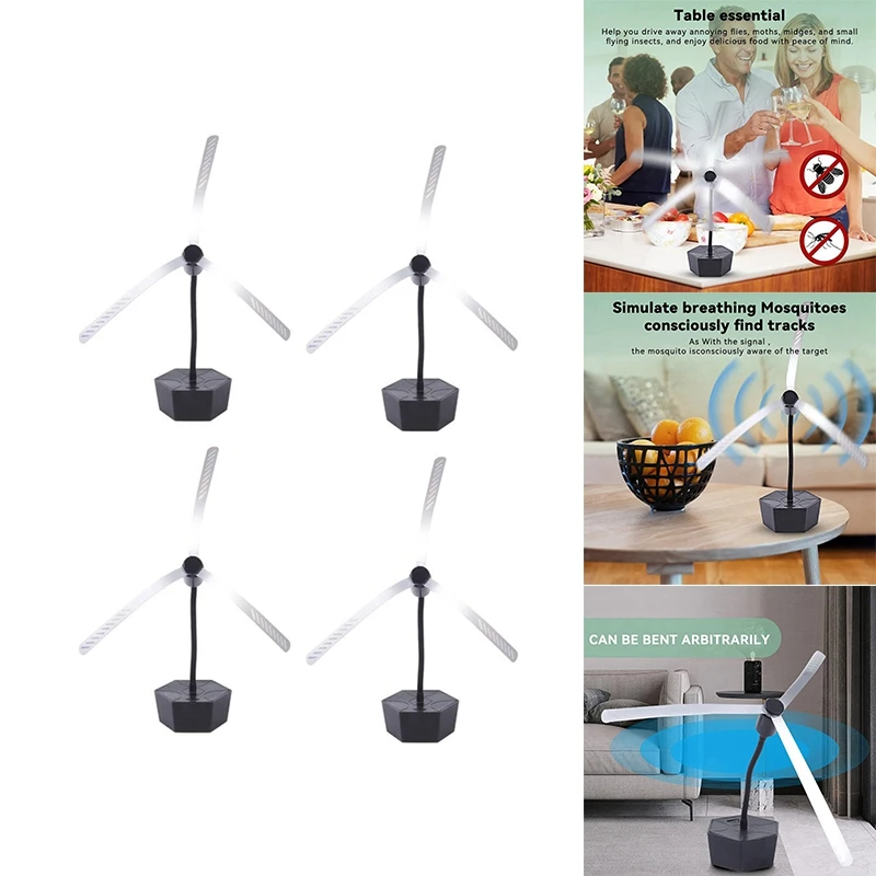 Fly Fans For Tables Portable Tabletop Fly Spining Fan Outdoor With Hook Bug Repellent Retractable Fly Fans