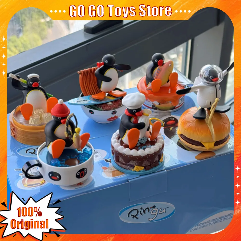 

Pingu Curiosities Scenes Series Blind Box Tide Play Ornaments Cute Penguin Doll Miniature Scene Fun Food Theme Decoration Gift