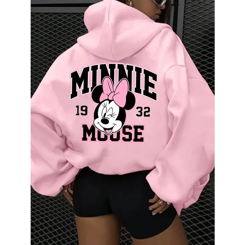 Disney Minnie Mouse Christmas Journey Sweatshirt Autumn/Winter New Men's and Women's Fashion Street Clothing
