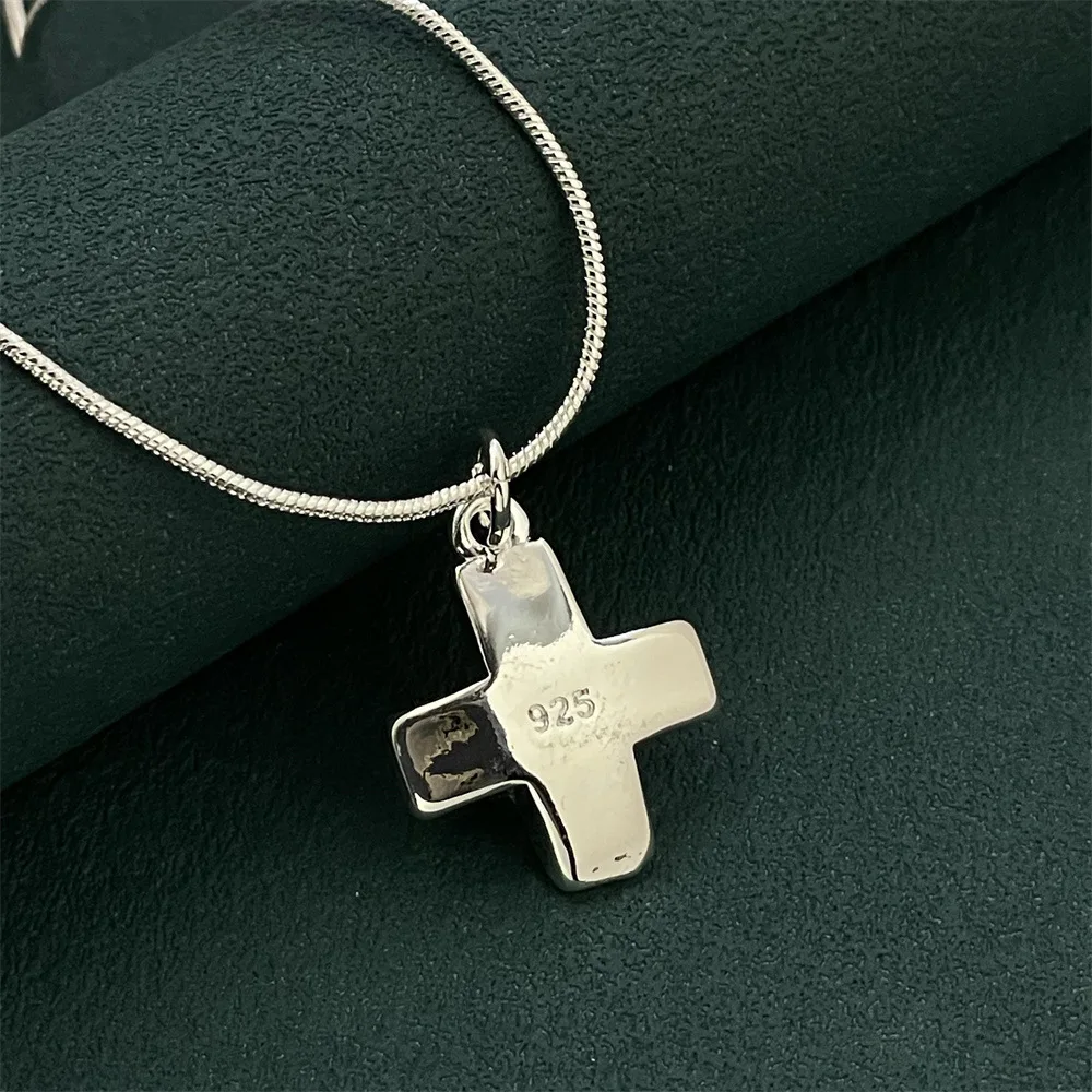 

New Y2k Style 925 Sterling Silver Unique Cross Necklace For Women Fashion Niche Jewelry Wedding Engagement Party Engagement Gift