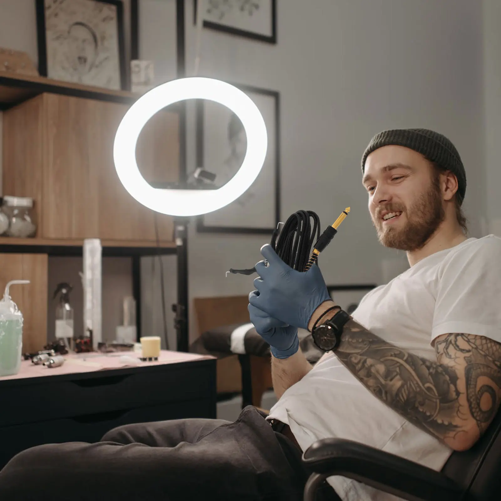 

Tattoo Machine Connection Line Thickened Plate Copper Frame Horn Liner Precise Stable Tattoo Kit Accessories for Beginners