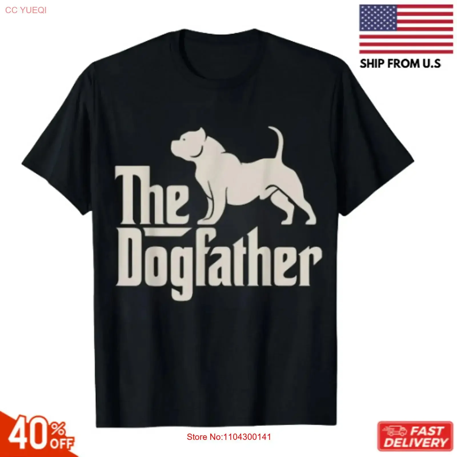 The Dogfather American Bully Pit Bull Funny Dog Owner T Shirt reprin vintage Washed Soft Stretched Top For Everyday Wear Casual