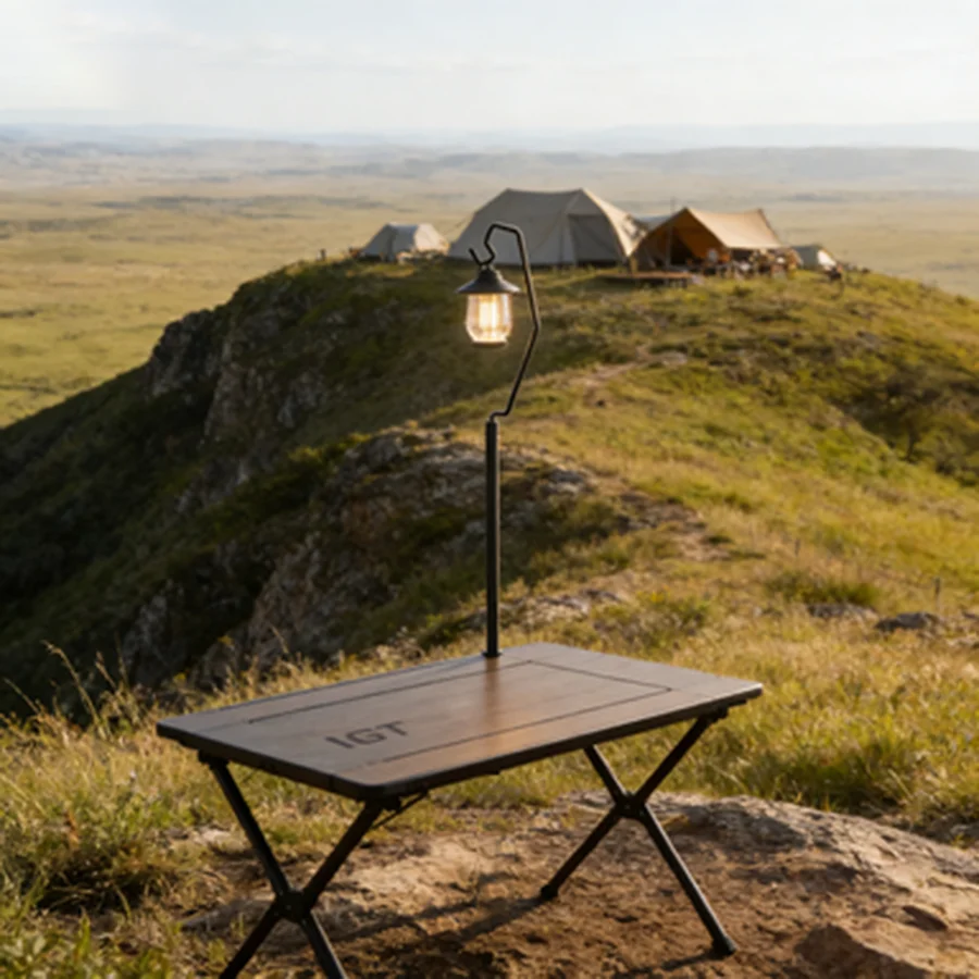 IGT Light Stand Camping Lantern Pole Adjustable Aluminum Alloy Portable Folding Lantern Holder for IGT System