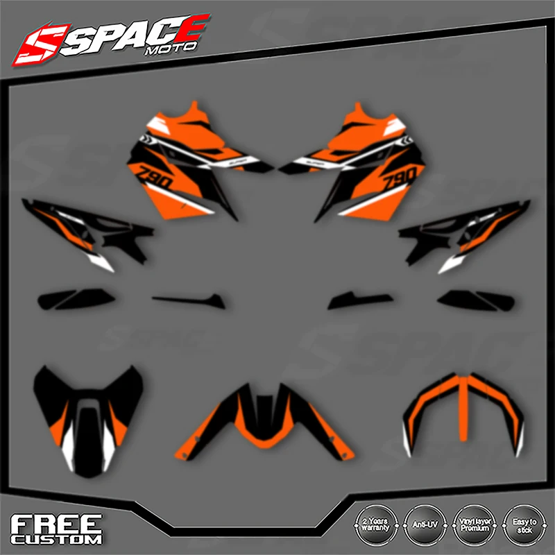 

SPACE Custom Motorcycle Graphics For KTM 2018 2019 2020 2021 DUKE 18-21 DUKE 790 890 Decal Stickers Kits 003