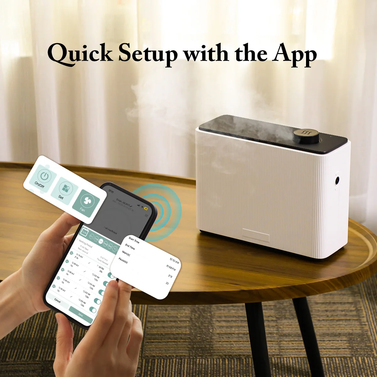 NAMSTE 1000ML Fragrance Diffuser WIFI Bluetooth Smart Scent Air Machine For Home Hotel HVAC Aroma Diffuser Cover 4000m³ Black