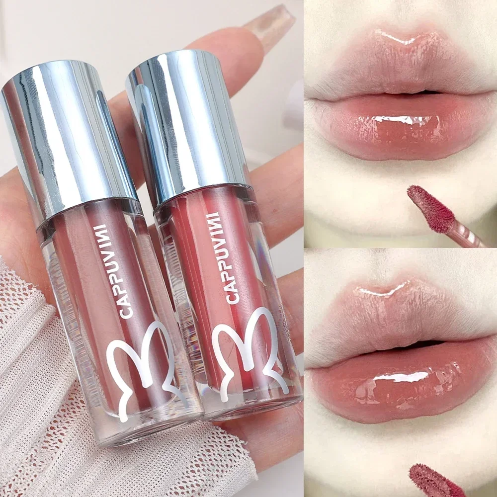 Vochtinbrengende Spiegel Lipgloss Blijvende Waterdicht Glas Jelly Sap Lip Glazuur Make-Up Transparante Vloeibare Lippenstift Cosmetica