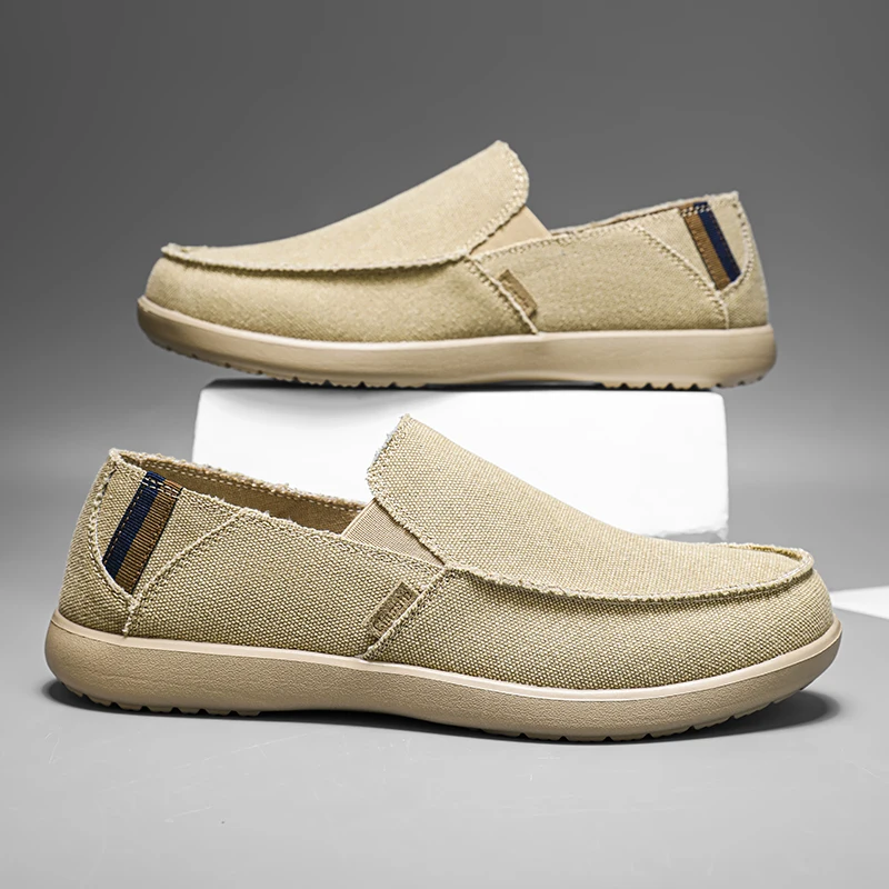 

Spring Men Casual Canvas Shoes Breathable Loafer Lightweight Vulcanized Shoes Outdoor Men's Sneakers Walking Shoe Driving Shoes