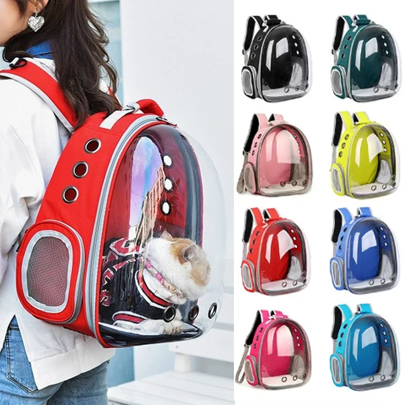 Pet Cat Carrying Bag Space Pet Backpacks Breathable Portable Transparent Backpack Puppy Dog Transport Carrier Space Capsule Bags