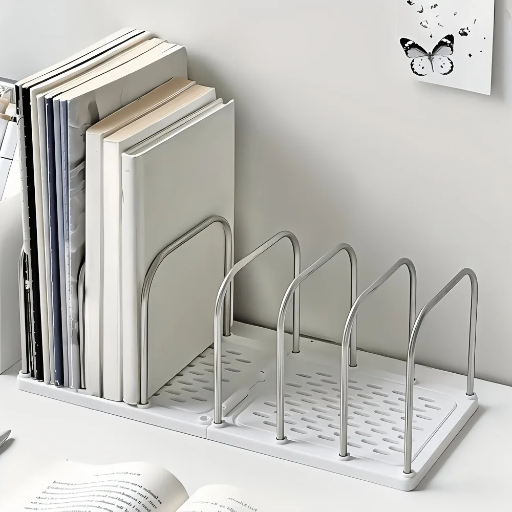 1PC Foldable Space Saving Organizer Shelf for Folder Book Desktop Bookshelf with Base for Office Home Organization and Storage
