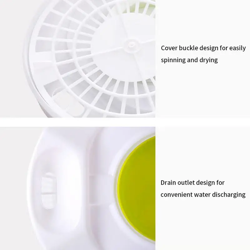 Large Capacity Rotary Vegetables Dryer Salad Spinners Lettuce Leaf Vegetable Dehydrator Fruit & Vegetable Washing Drainer Basket