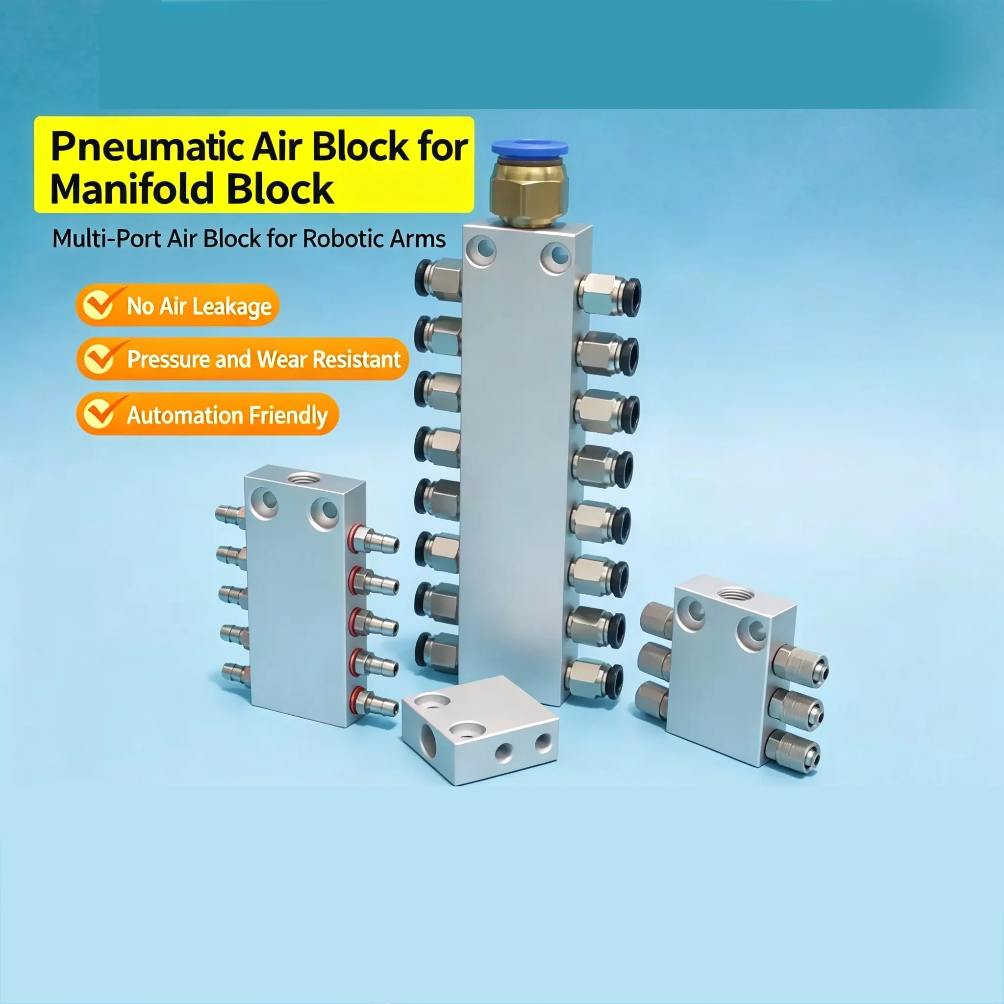 Multi Tube Vacuum Manifold 1 Way Air Inlet 4/6/8/10/12/16 Way Outlet Aluminum Alloy Small Exhaust Splitter Air Path Distributor