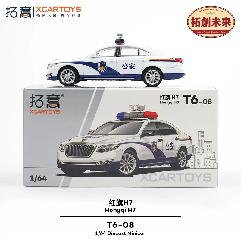 XCARTOYS 1/64 Scale T6-08 Santana Police Car Sedan Alloy Miniature Model Toy for Public Security Play Vehicle Collectible Gift