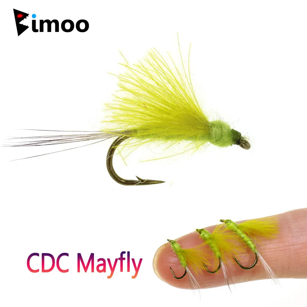 Bimoo 6 pièces # 12 # 14 # 16 CDC plume aile mouche naturel doux hackle mouche sèche rivière rocheuse truite gris perche pêche mouches leurres