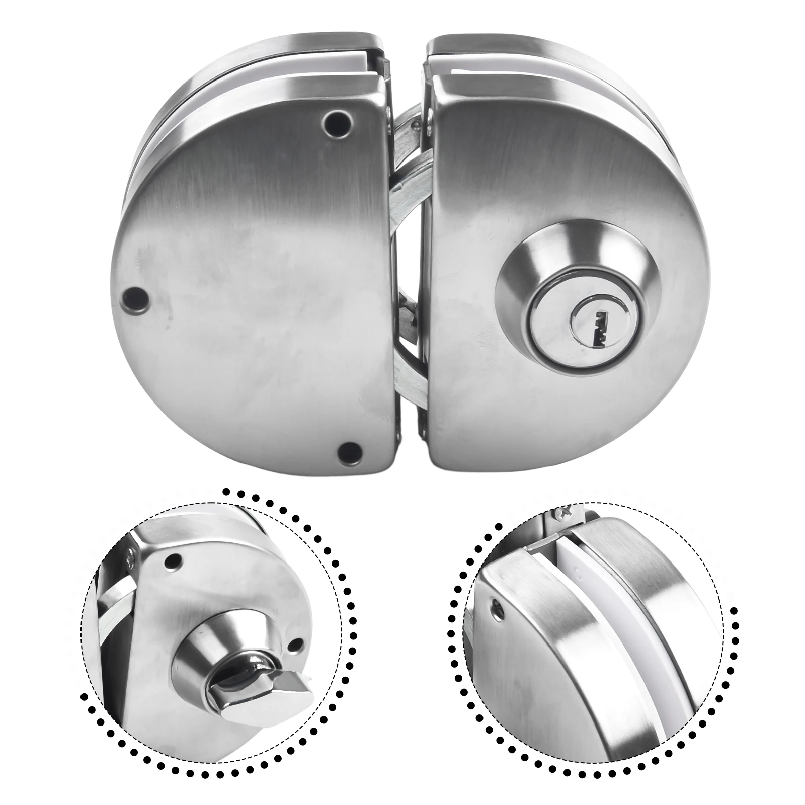 Lock Glass Door Lock For 8-12mm Frameless Double Swing Or Sliding Toughened Glass Door Glass Door Lock Silver Lock Set