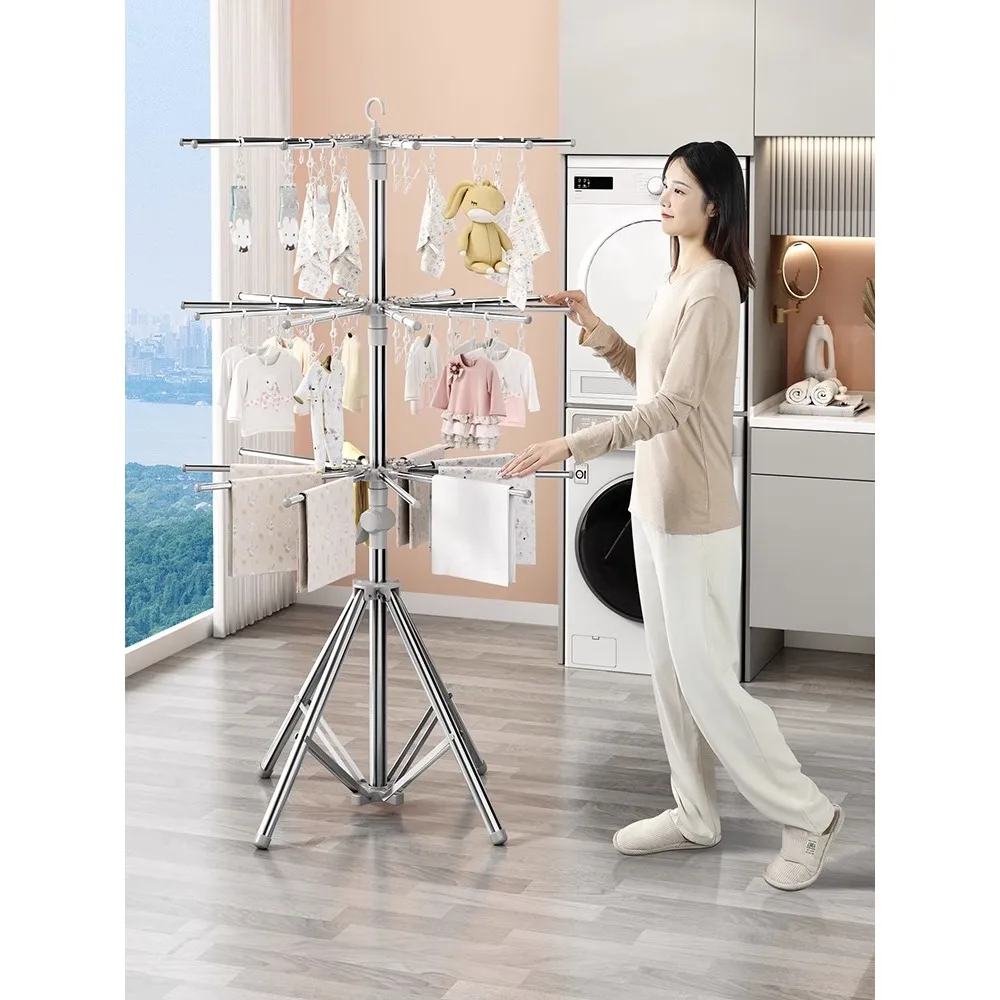 Baby Diaper Drying Rack Free Standing Balcony Multi-Function Laundry Pole Child Urinal Bracket Home Use Clothes Drying Tool
