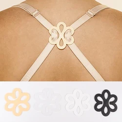 4-color flower shaped underwear anti slip buckle shoulder strap cross strap buckle